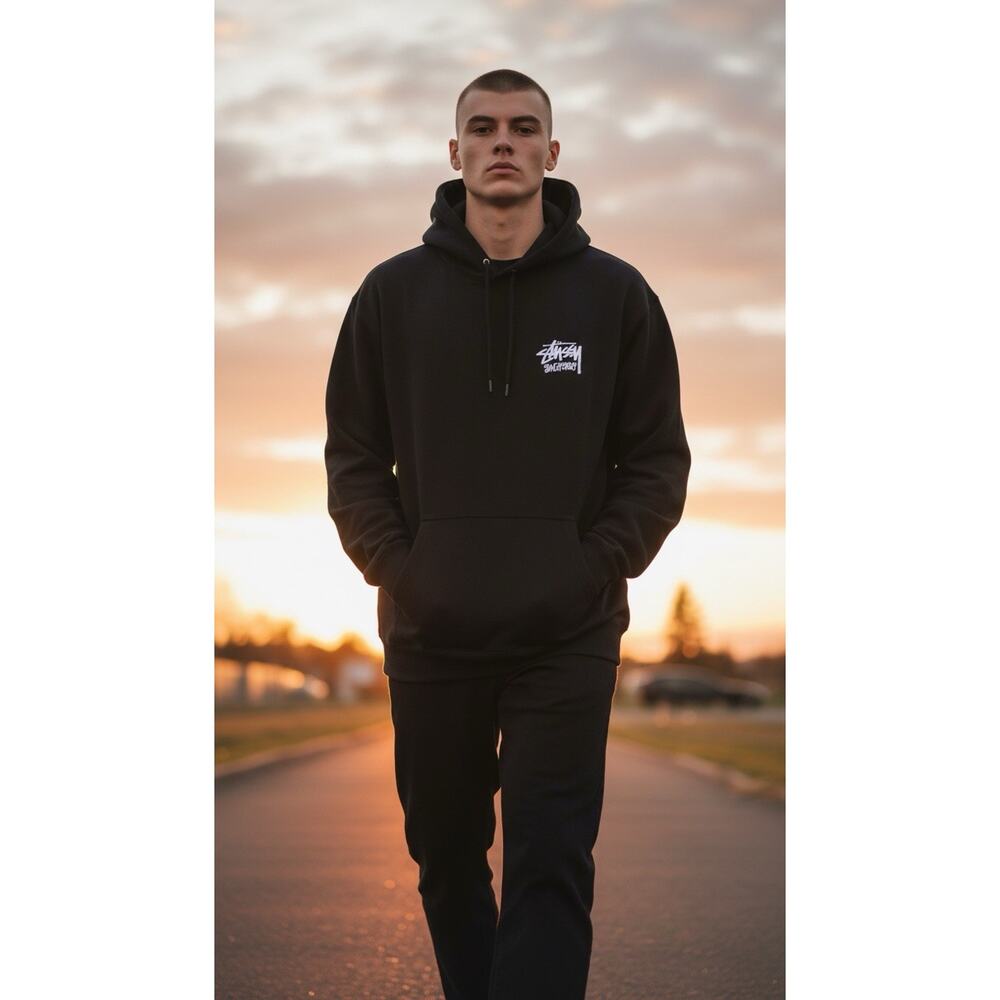 Stussy Singapore Chapter Archive Hoodie Dark Navy Large Rare ( NEW- Cut Tag)